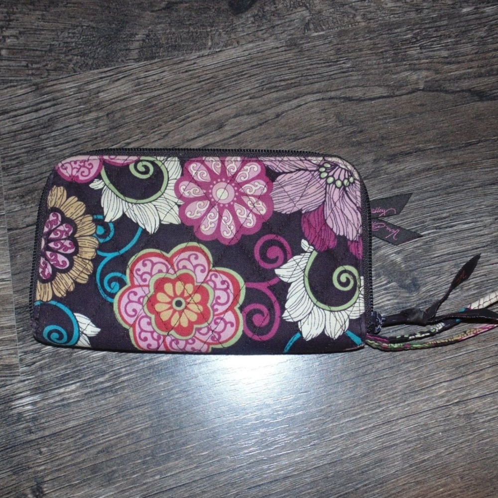 Vera Bradley Provencal Floral Wristlet Wallet Womens Multi Excellent Quilted